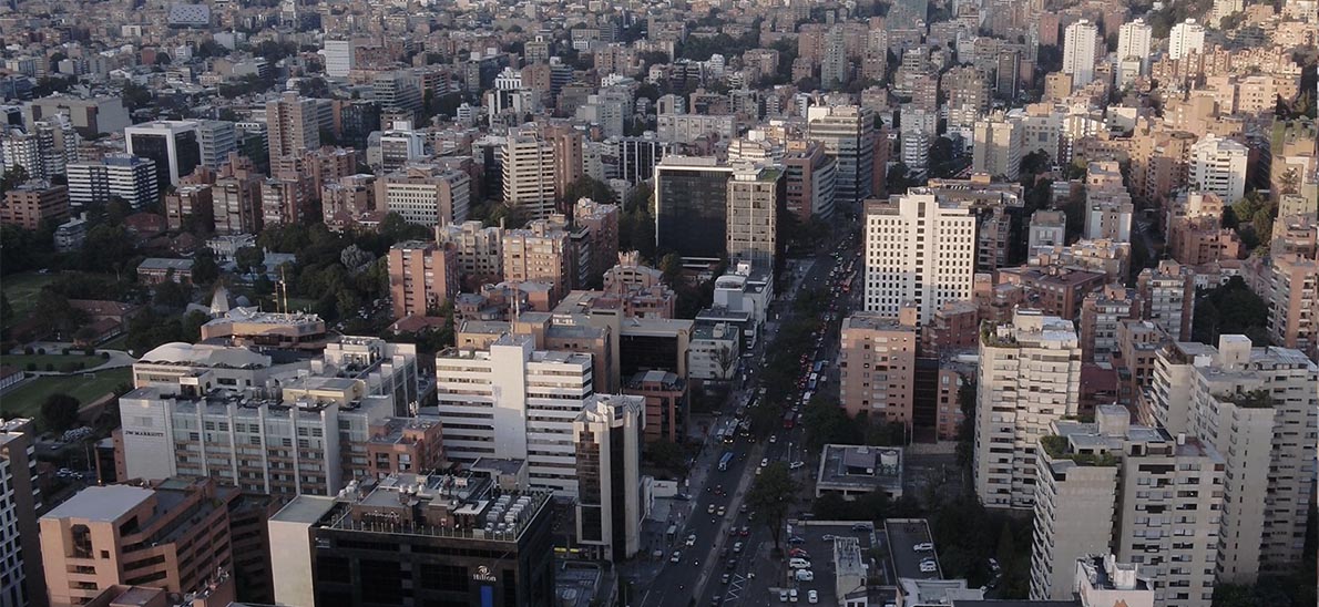 Imagen panorámica de Bogotá.