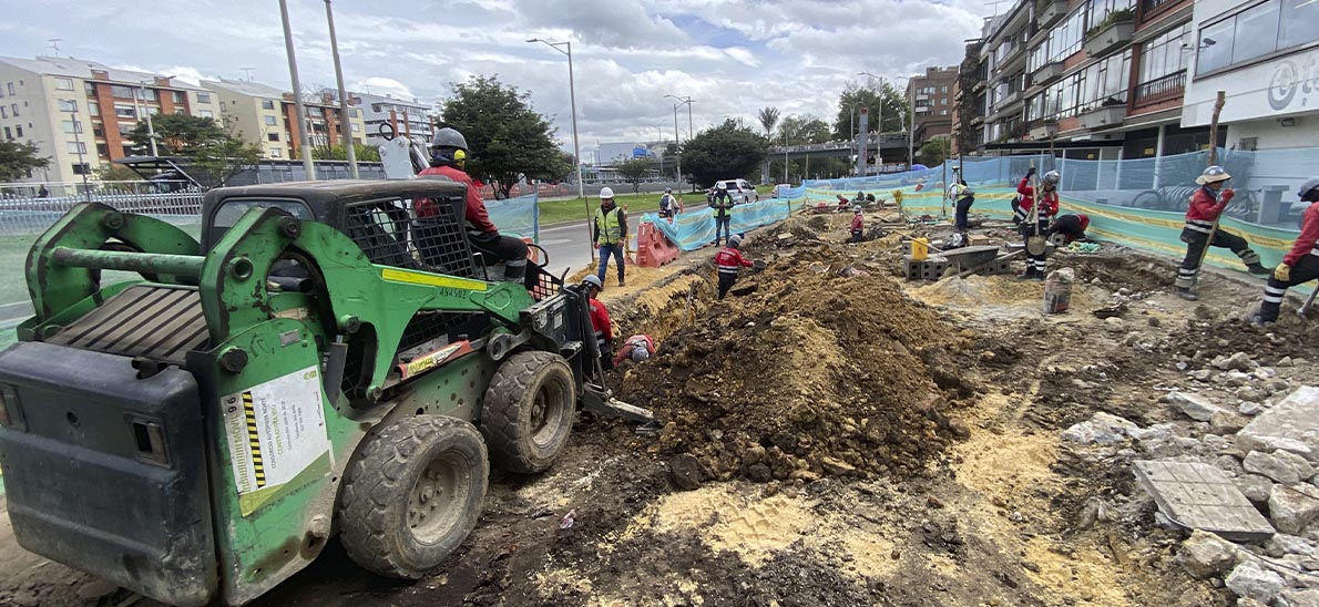 Imagen de las obras de movilidad en Bogotá.