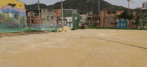 Obra del parque Aurora en la localidad de Usme